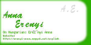 anna erenyi business card